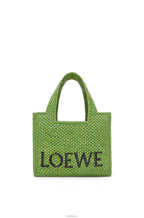 Loewe чантичка с малък шрифт в рафия F84B8108 Жени зелено