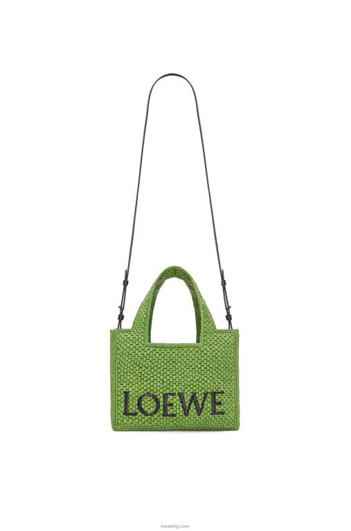 Loewe чантичка с малък шрифт в рафия F84B8108 Жени зелено