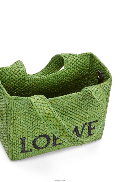 Loewe чантичка с малък шрифт в рафия F84B8108 Жени зелено