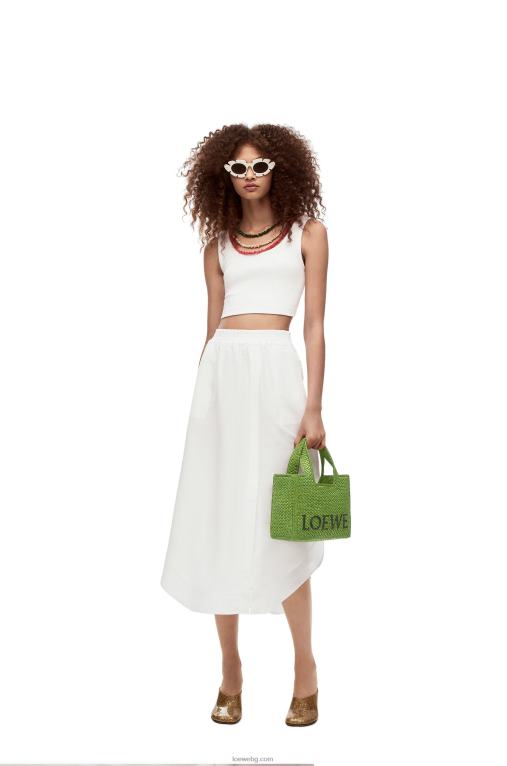 Loewe чантичка с малък шрифт в рафия F84B8108 Жени зелено