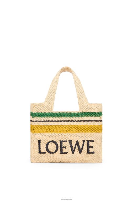 Loewe чантичка с малък шрифт в рафия F84B8111 Жени естествен/многоцветен