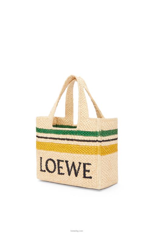 Loewe чантичка с малък шрифт в рафия F84B8111 Жени естествен/многоцветен