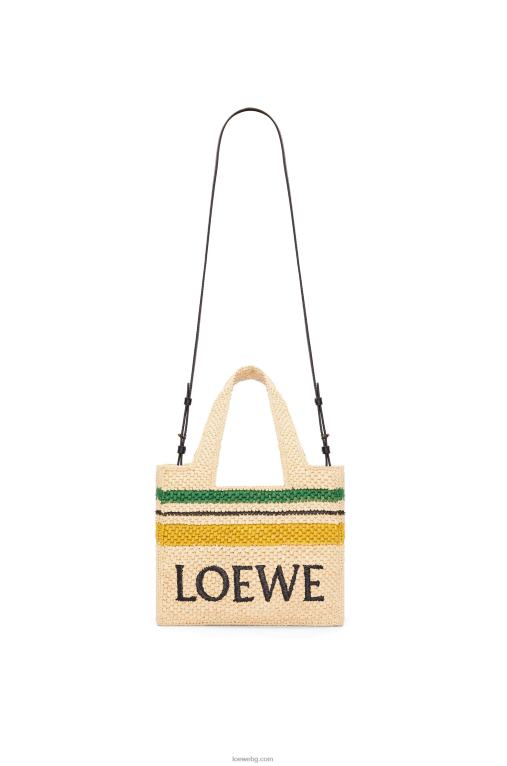 Loewe чантичка с малък шрифт в рафия F84B8111 Жени естествен/многоцветен