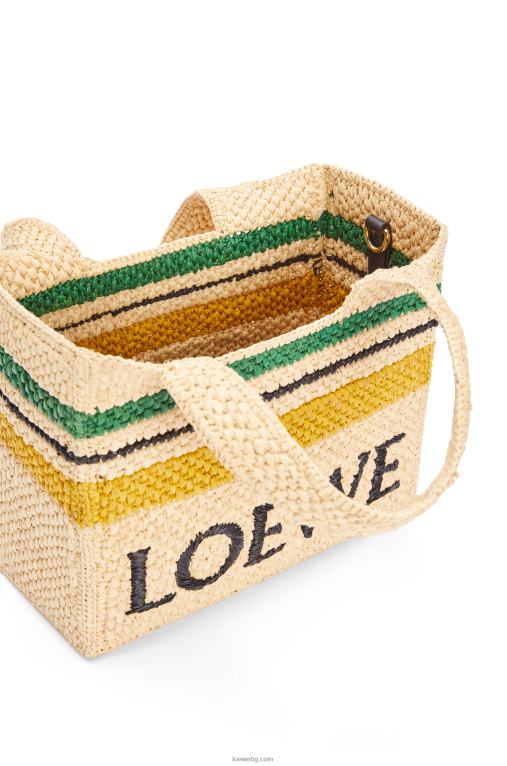 Loewe чантичка с малък шрифт в рафия F84B8111 Жени естествен/многоцветен