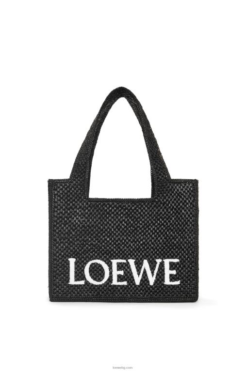 Loewe чантичка със среден шрифт в рафия F84B812 Жени черен