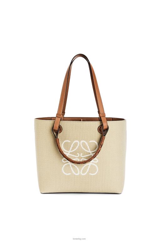 Loewe малка чанта тип анаграм от жакард и телешка кожа F84B8121 Жени екрю/тен