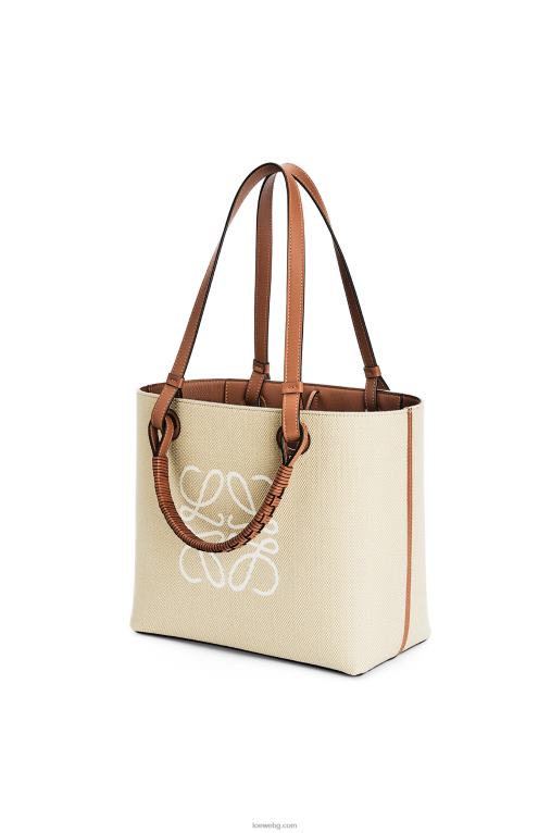 Loewe малка чанта тип анаграм от жакард и телешка кожа F84B8121 Жени екрю/тен