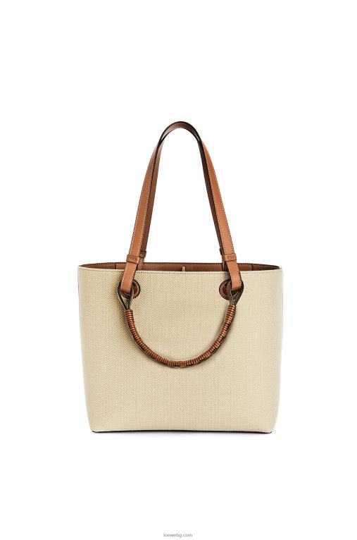 Loewe малка чанта тип анаграм от жакард и телешка кожа F84B8121 Жени екрю/тен