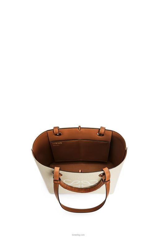 Loewe малка чанта тип анаграм от жакард и телешка кожа F84B8121 Жени екрю/тен