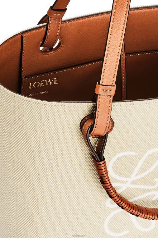 Loewe малка чанта тип анаграм от жакард и телешка кожа F84B8121 Жени екрю/тен