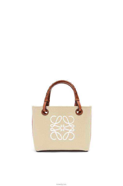 Loewe мини чанта тип анаграм от жакард и телешка кожа F84B8128 Жени екрю/тен