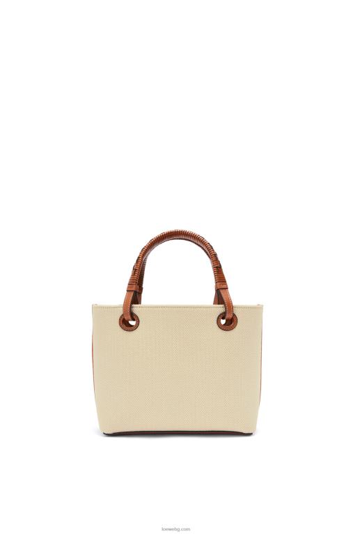 Loewe мини чанта тип анаграм от жакард и телешка кожа F84B8128 Жени екрю/тен