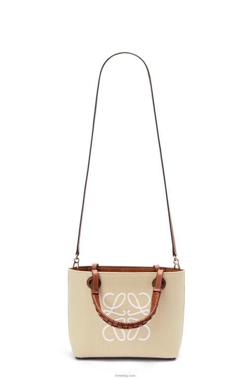 Loewe мини чанта тип анаграм от жакард и телешка кожа F84B8128 Жени екрю/тен