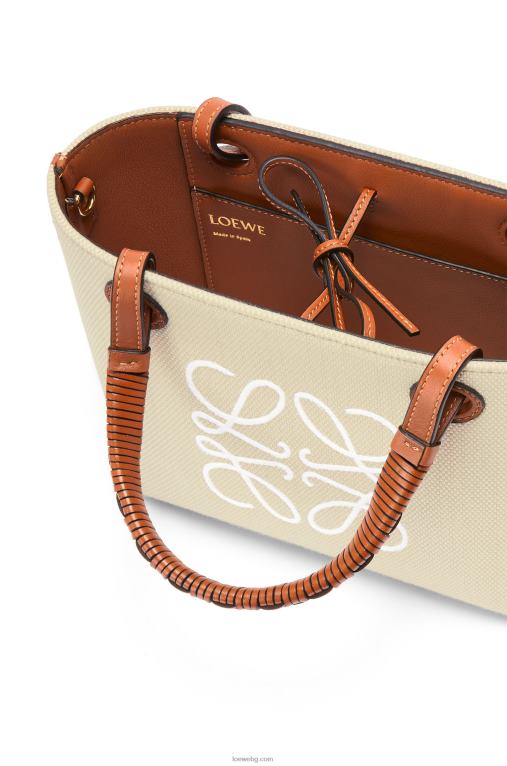 Loewe мини чанта тип анаграм от жакард и телешка кожа F84B8128 Жени екрю/тен