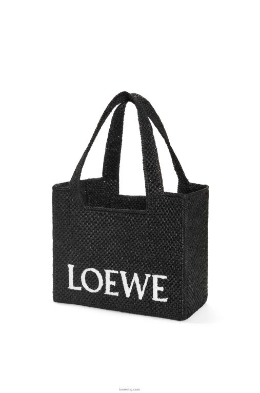 Loewe чантичка със среден шрифт в рафия F84B812 Жени черен