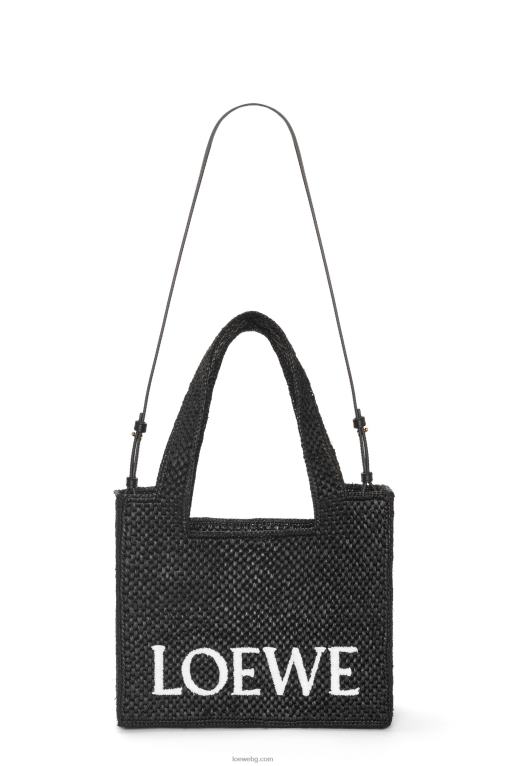 Loewe чантичка със среден шрифт в рафия F84B812 Жени черен