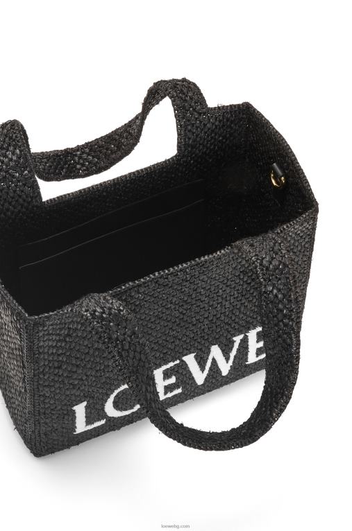 Loewe чантичка със среден шрифт в рафия F84B812 Жени черен
