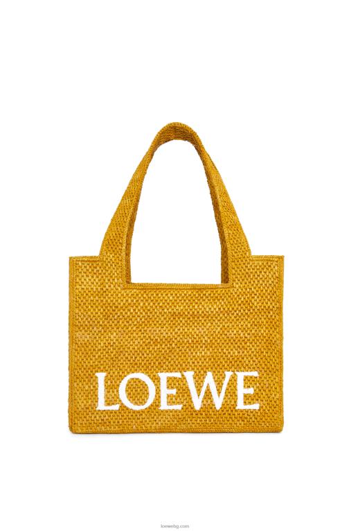 Loewe чантичка със среден шрифт в рафия F84B813 Жени охра