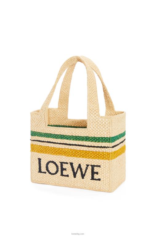 Loewe чанта с раиран шрифт в рафия F84B814 Жени естествен/многоцветен