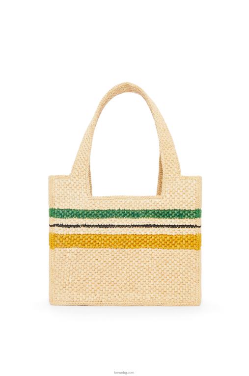 Loewe чанта с раиран шрифт в рафия F84B814 Жени естествен/многоцветен