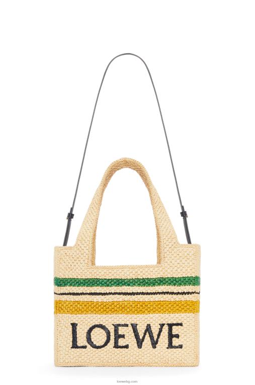 Loewe чанта с раиран шрифт в рафия F84B814 Жени естествен/многоцветен