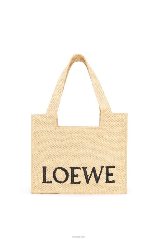 Loewe чантичка със среден шрифт в рафия F84B830 Жени естествено