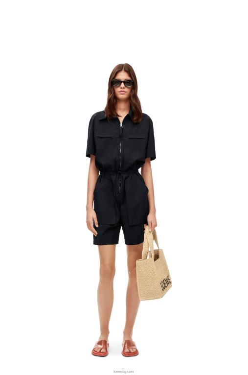 Loewe чантичка със среден шрифт в рафия F84B830 Жени естествено