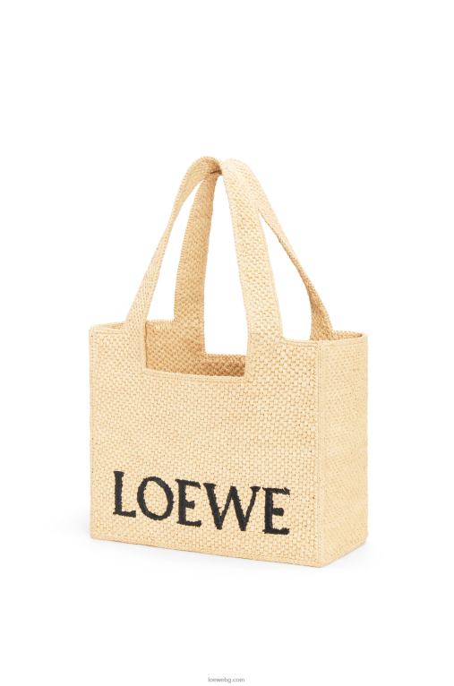 Loewe чантичка със среден шрифт в рафия F84B830 Жени естествено