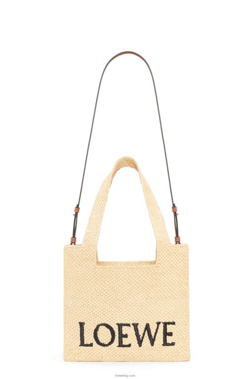 Loewe чантичка със среден шрифт в рафия F84B830 Жени естествено