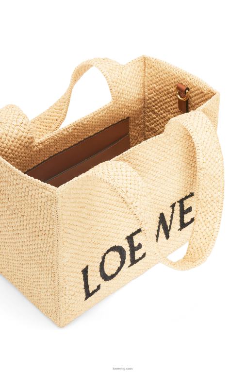Loewe чантичка със среден шрифт в рафия F84B830 Жени естествено