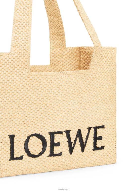 Loewe чантичка със среден шрифт в рафия F84B830 Жени естествено