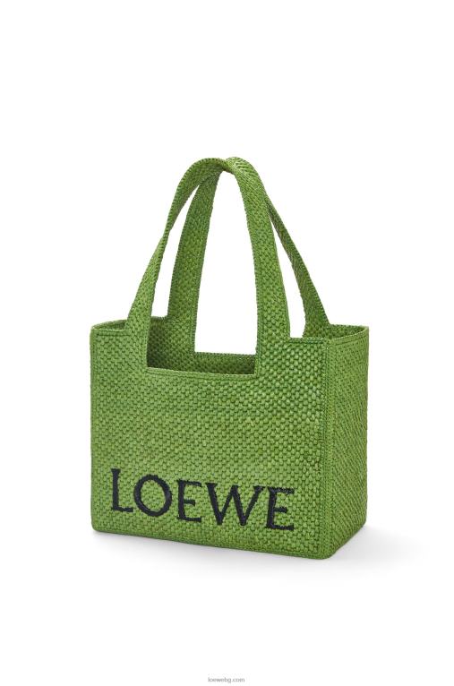 Loewe чантичка със среден шрифт в рафия F84B832 Жени зелено