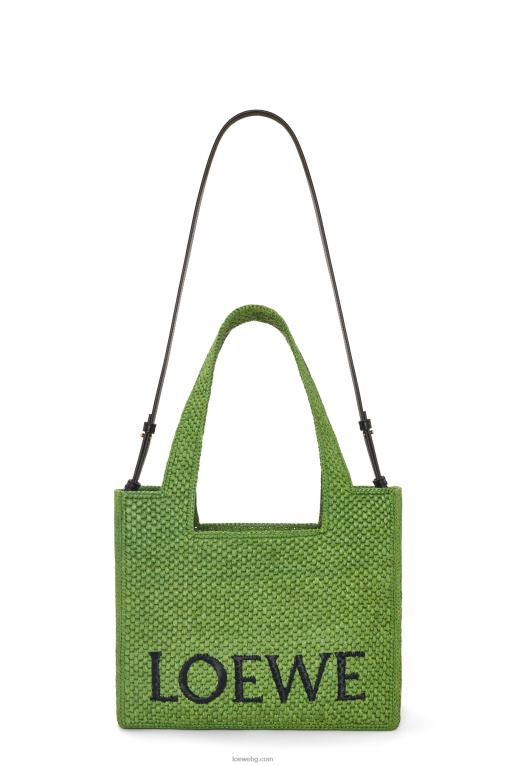 Loewe чантичка със среден шрифт в рафия F84B832 Жени зелено