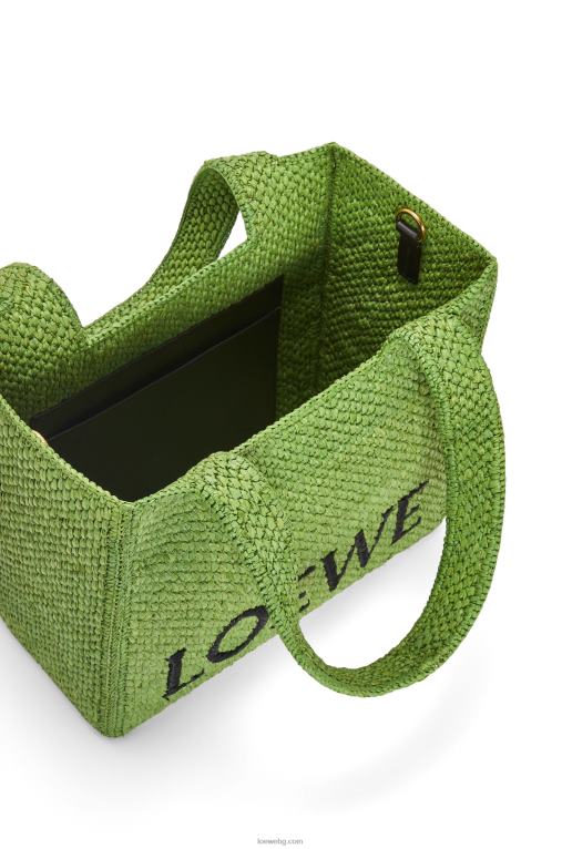 Loewe чантичка със среден шрифт в рафия F84B832 Жени зелено