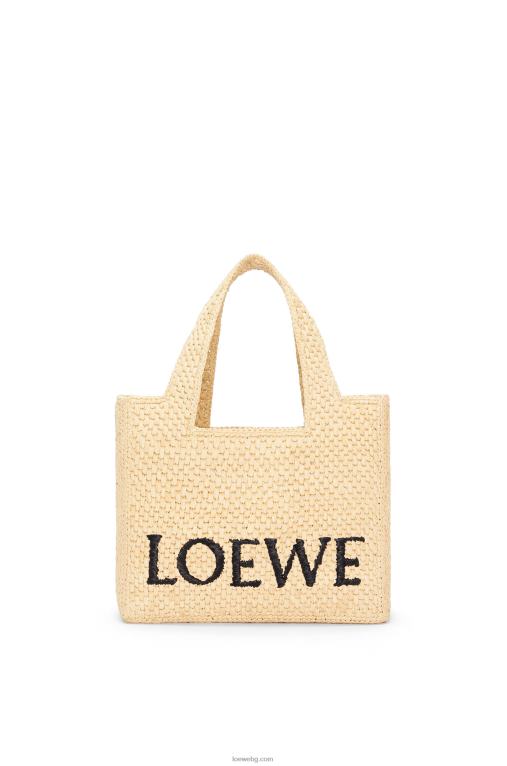 Loewe чантичка с малък шрифт в рафия F84B833 Жени естествено
