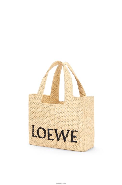 Loewe чантичка с малък шрифт в рафия F84B833 Жени естествено
