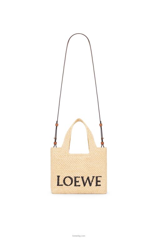 Loewe чантичка с малък шрифт в рафия F84B833 Жени естествено