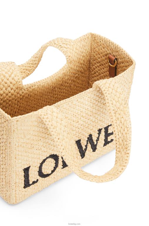 Loewe чантичка с малък шрифт в рафия F84B833 Жени естествено