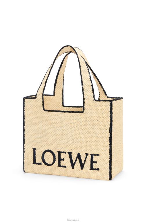 Loewe чантичка с голям шрифт в рафия F84B834 Жени естествено