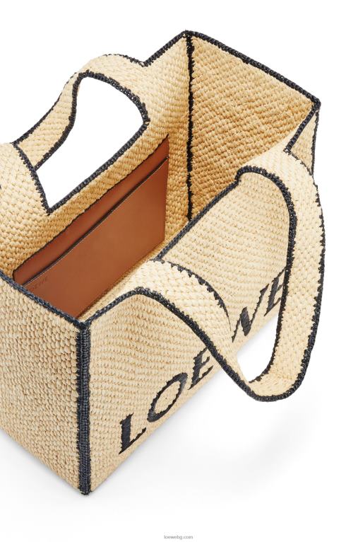 Loewe чантичка с голям шрифт в рафия F84B834 Жени естествено