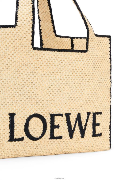 Loewe чантичка с голям шрифт в рафия F84B834 Жени естествено