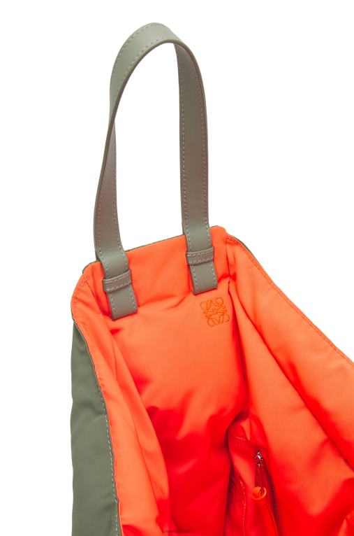 Loewe реверсивна чанта за хамак от найлон F84B8446 Жени реколта каки