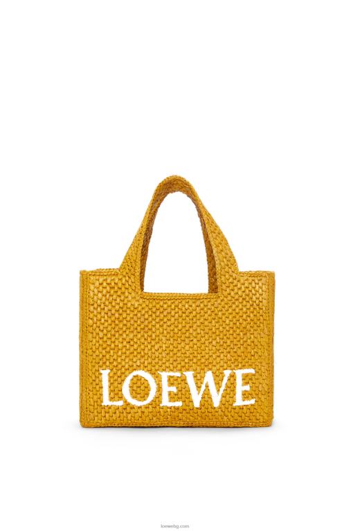 Loewe чантичка с малък шрифт в рафия F84B852 Жени охра