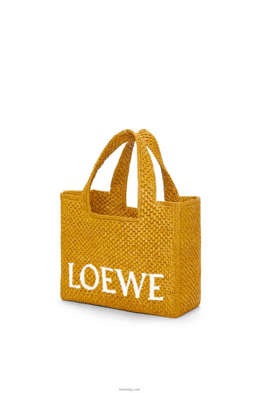Loewe чантичка с малък шрифт в рафия F84B852 Жени охра