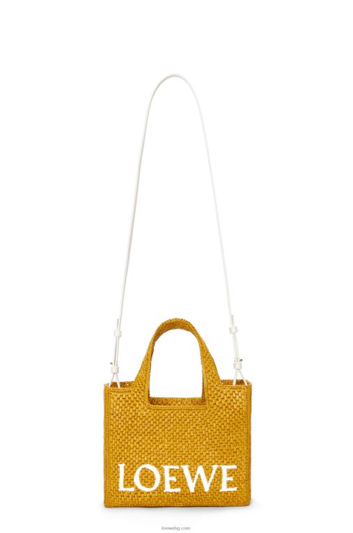 Loewe чантичка с малък шрифт в рафия F84B852 Жени охра