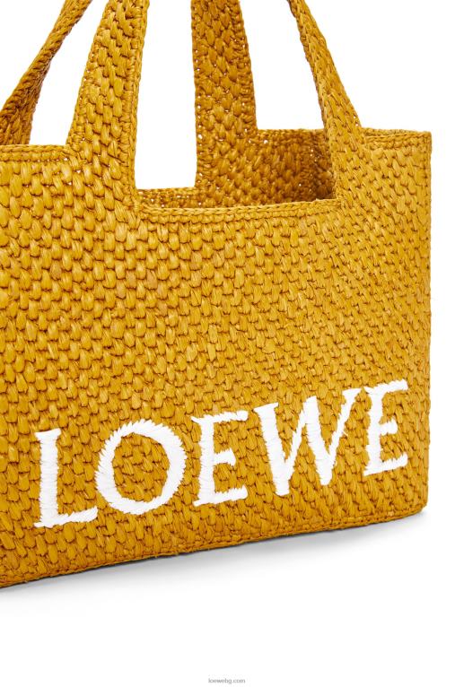 Loewe чантичка с малък шрифт в рафия F84B852 Жени охра