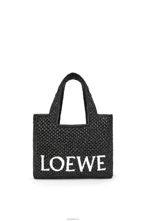 Loewe чантичка с малък шрифт в рафия F84B853 Жени черен