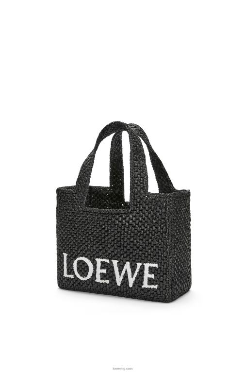 Loewe чантичка с малък шрифт в рафия F84B853 Жени черен