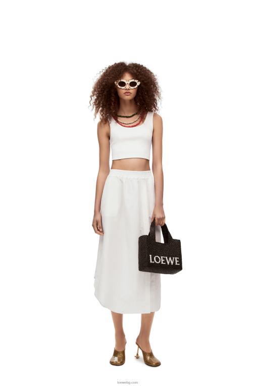 Loewe чантичка с малък шрифт в рафия F84B853 Жени черен