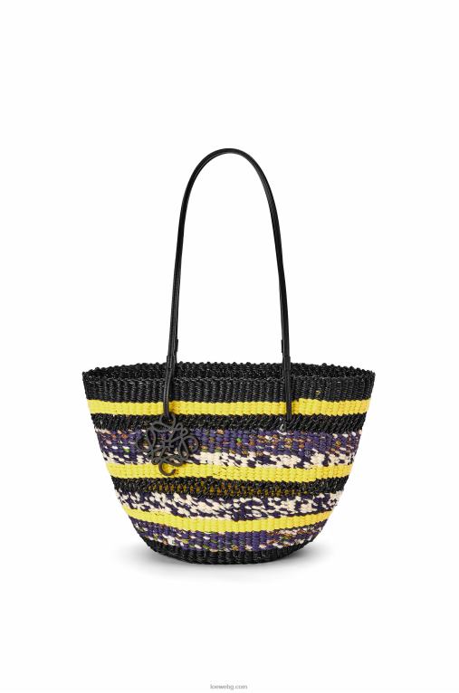 Loewe кошница от слонска трева и телешка кожа F84B896 Жени черно/жълто